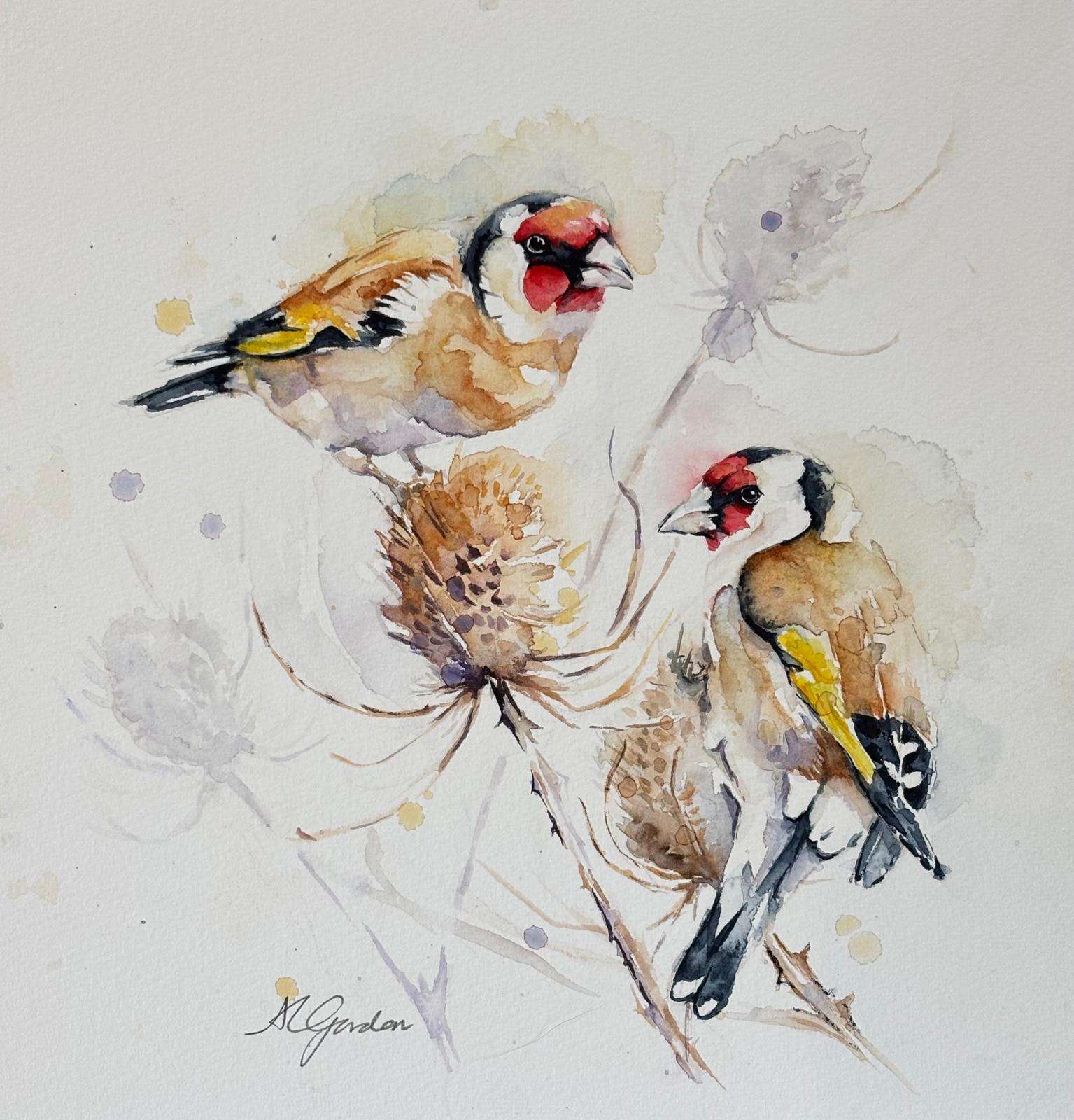 Goldfinches Feast by Amanda Gordon