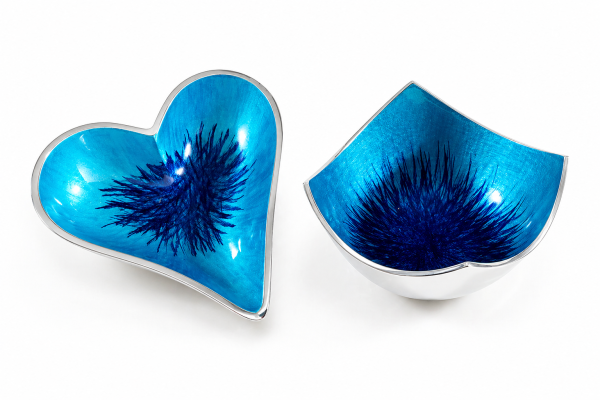 Brushed Aqua heart & square