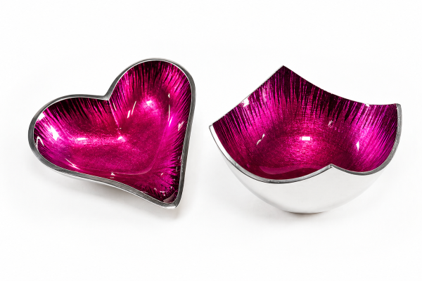 Brushed pink heart & square