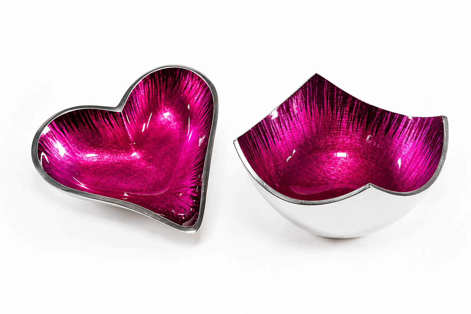 Brushed pink heart & square